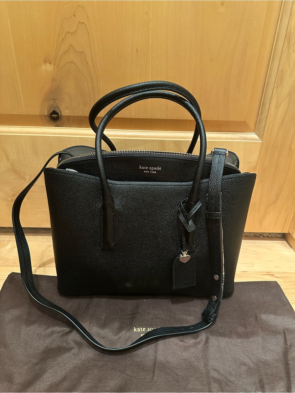 Kate Spade Black Pebbled Leather bag with Removable Crossbody Strap